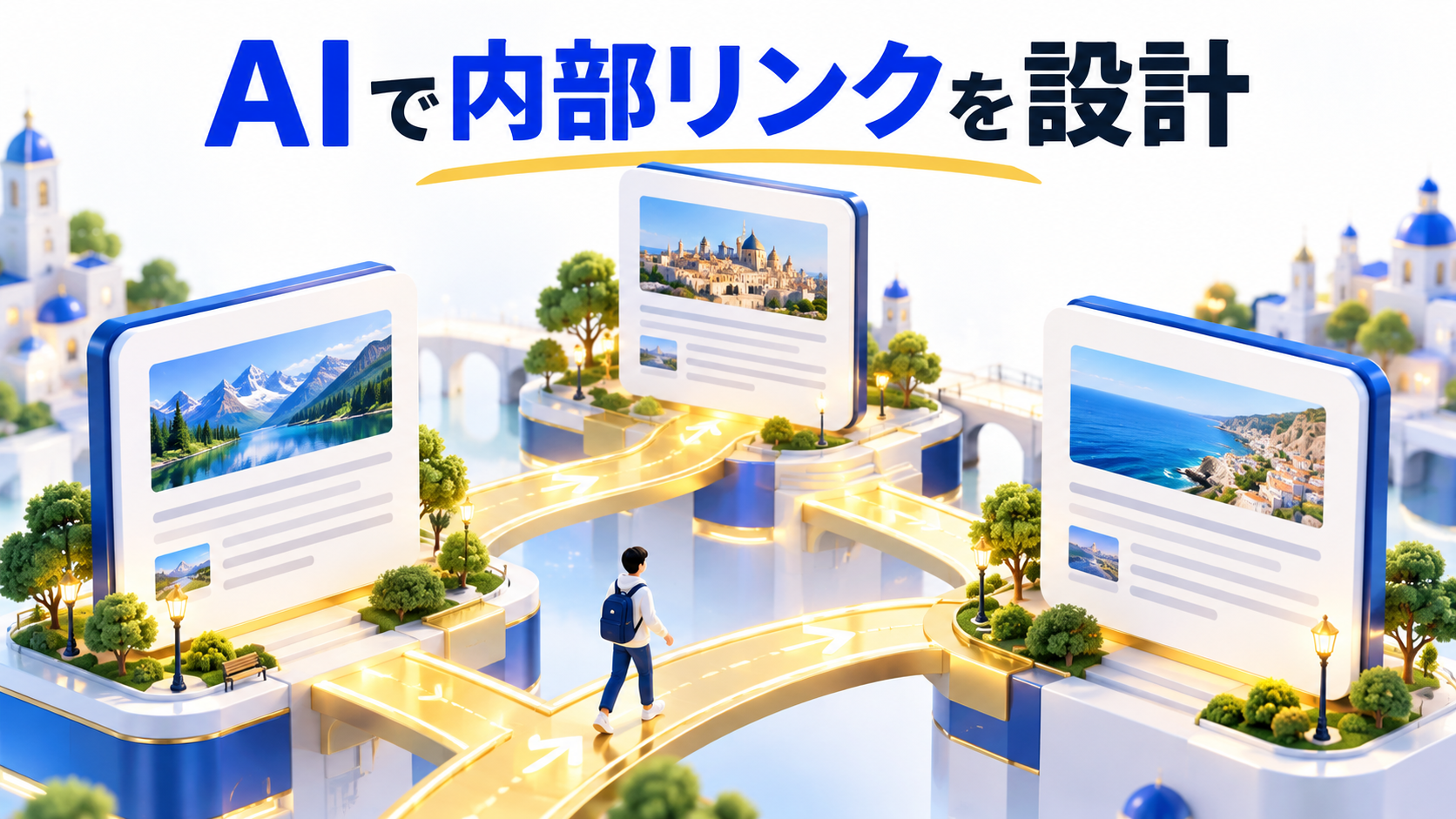 関連記事を内部リンクでつなぐイメージ