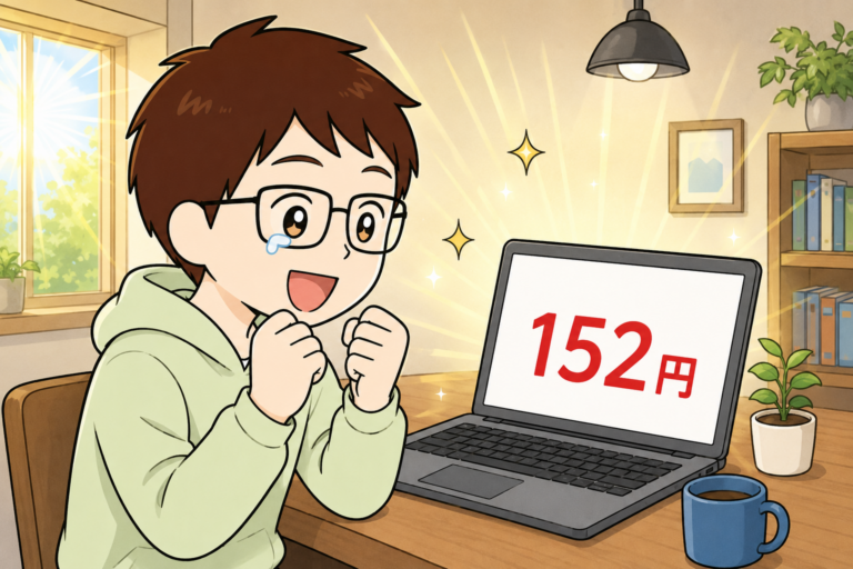 ブログ初報酬152円を得たときのイメージ