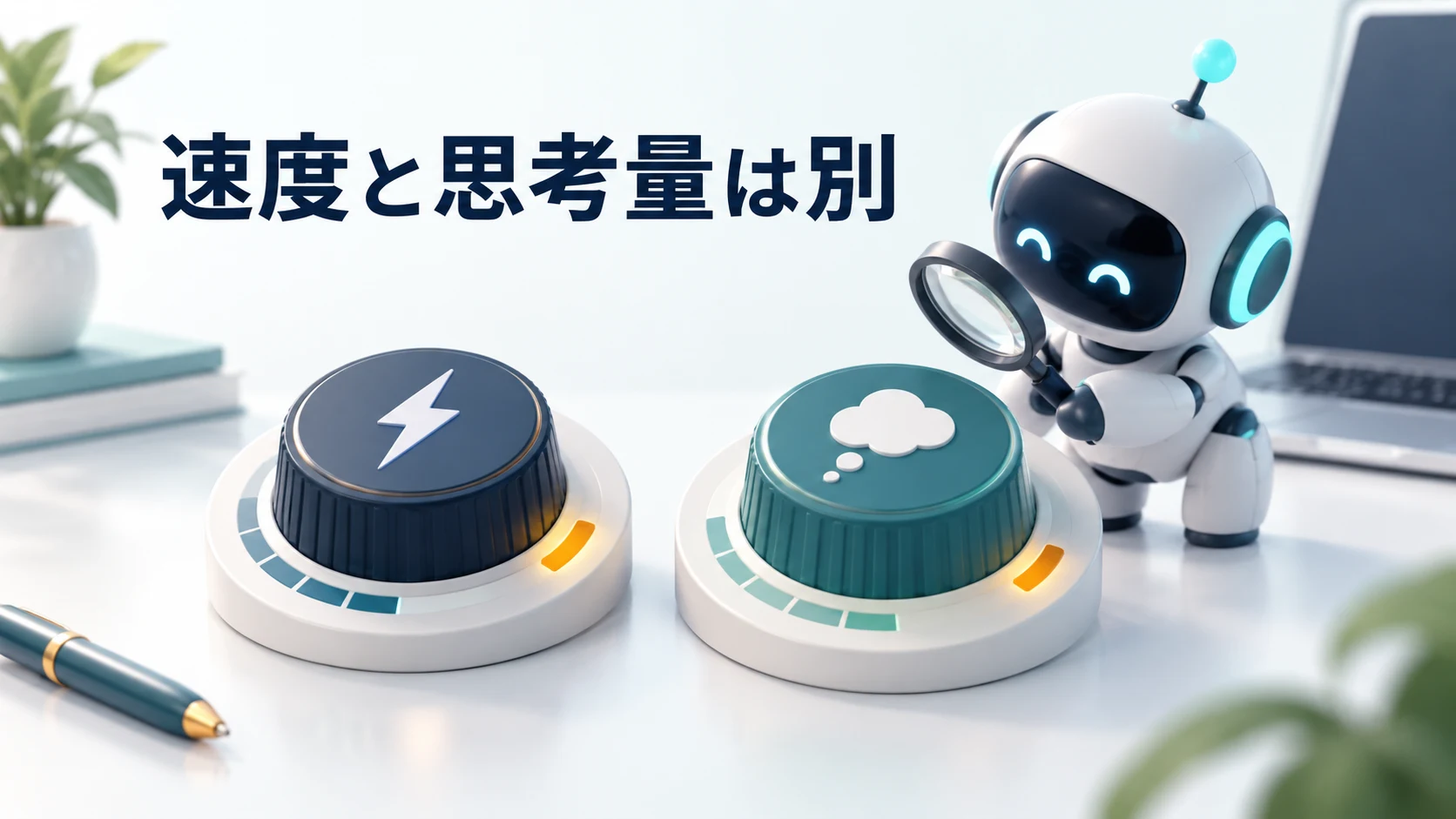 速度と思考量を別々の調整つまみで表したイメージ